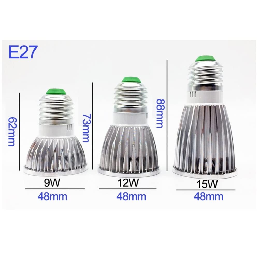 XYAL Lampadine, Confezione da 10, Faretto LED COB GU10/E27/GU5.3/E14 AC220V 3W/5W/7W Lampada da soffitto in alluminio for uso domestico Sorgente luminosa(Warm white,E27 7W)