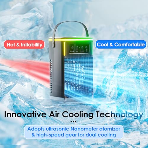 Zaguren HW-LF20 Portable Air Conditioners,Air Cooler Evaporative Personal,1500Ml Cooling Fan Air Conditioner With Remote,3 Wind Speed & 7 Led Light,3 Cool Mist& 2-8H Timer, Portable For Room Office Camping thumb #3