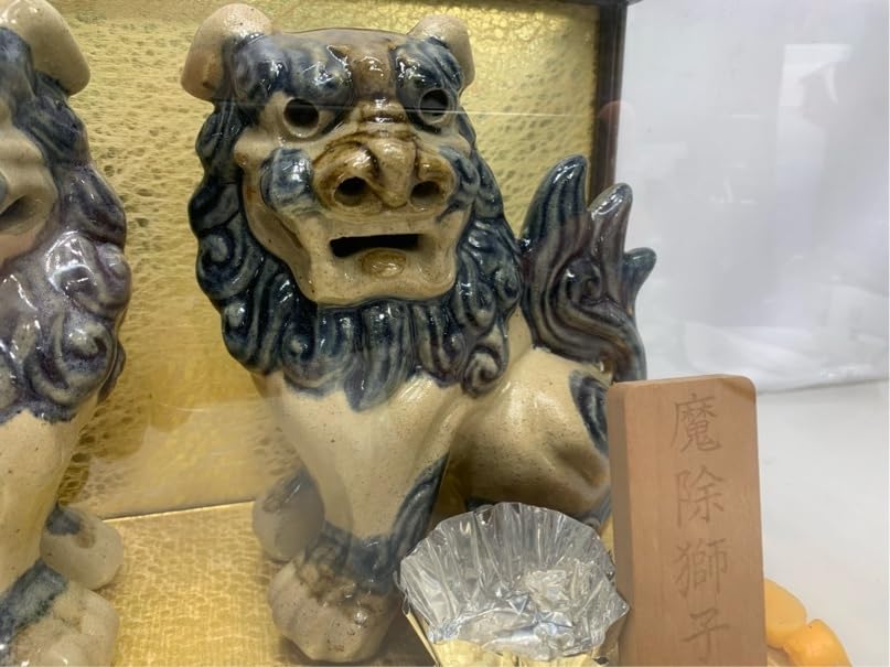 シーサー　置物　陶器　魔除獅子 琉球 シーサー 獅子置物 魔除け 古美術 骨董 Yahoo!オークション