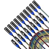 FURUI Upgraded XLR Cable 3ft 10Pack, Nylon Braided XLR Male to Female Microphone Cable Heavy Duty Ba