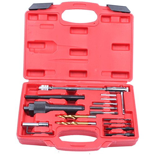 Qbace 16pcs Glow Plug Removal Remover Tool Set Kit Damaged 8mm 10mm Plastic Case