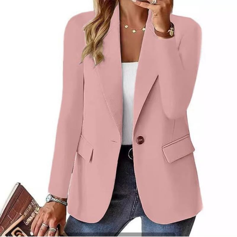 Women's Solid Color Long Sleeve Blazer Jacket Versatile Lightweig...