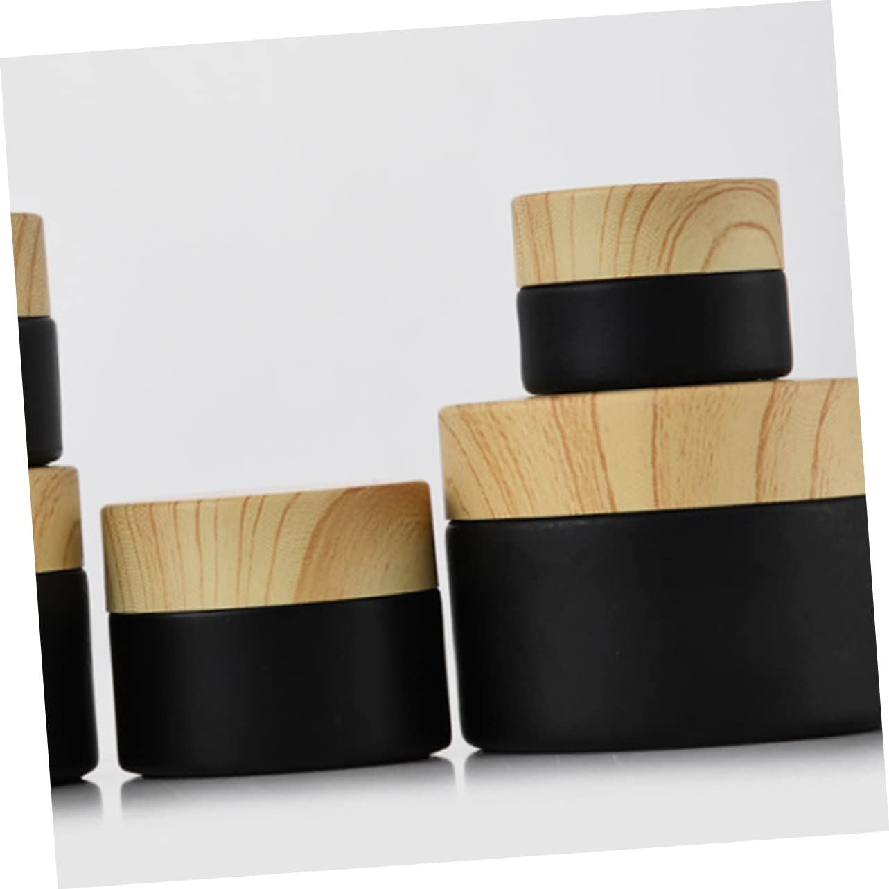 Barattolo Cosmetico in Vetro Nero Opaco 20g, Set 4 Pezzi