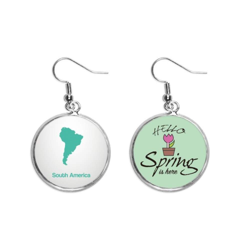 Pendientes de mapa de Sudamérica verde el regalo original para viajeras 5