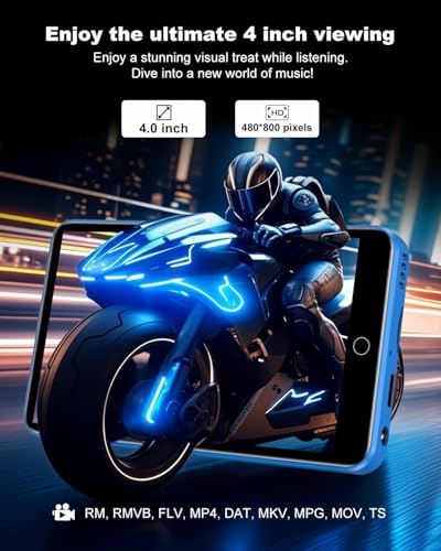 Image of 144GB MP3 Player with Bluetooth and WiFi, 4 inch Full Color Touch Screen MP4 Music Player with Spotify,Pandora,YouTube, Android MP4 Music Player for Kids up to 1TB