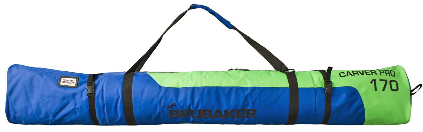 BRUBAKER Padded Ski Bag Skibag Carver Pro 2.0 with Strong 2-Way Zip and Compression Straps Available