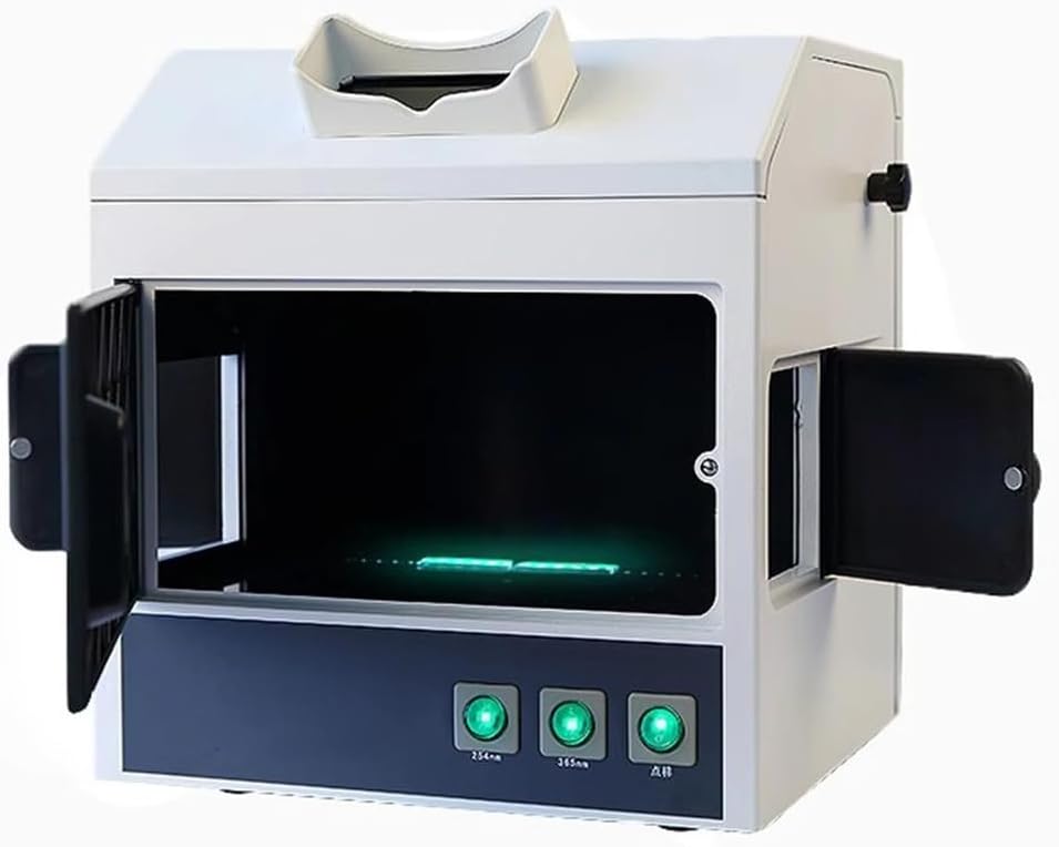 Dark Box UV Ultraviolet Analyzer, UV Lamp Cabinet Lab Ultraviolet Analysis Tester Fluorescence Detector with Observation Window