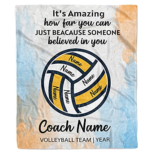 Amazon.com: Personalized Volleyball Team Blanket Custom Name Team Player  Coach Blanket Volleyball Team Coach Gift Customized Names Year Sports  Blanket Personalized Gift Custom Blanket Coach Appreciation Gift : Home u0026  Kitchen