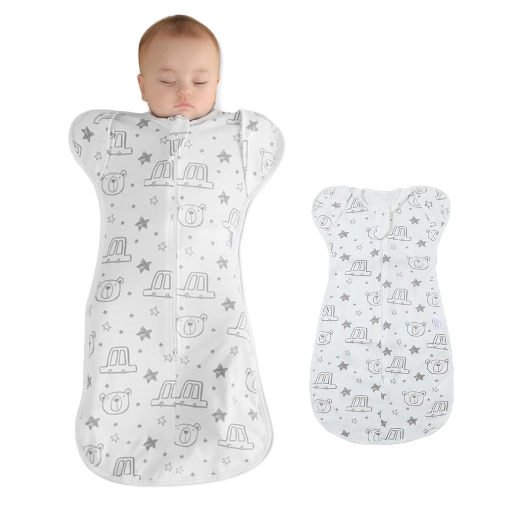 SNOWIE SOFT® Baby Swaddles for Newborns, 100% Cotton Baby Swaddle Wrap for Newborns Arms Up Baby Sleeping Blanket Zipping Baby Sleeping Bag Newborn Sleep Sacks for Startle Reflex for Baby 0-3 Months-image-23