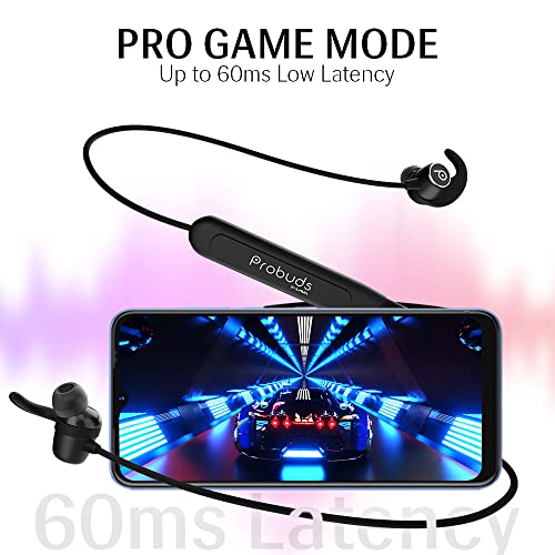 Image of Lava Probuds N11 Bluetooth Neckband with Dash Switch & 42 hrs Playtime, Quick Charge Technology(10min = 13hrs), IPX6 Rating, 12 mm Drivers and Pro Game Mode(Panther Black)