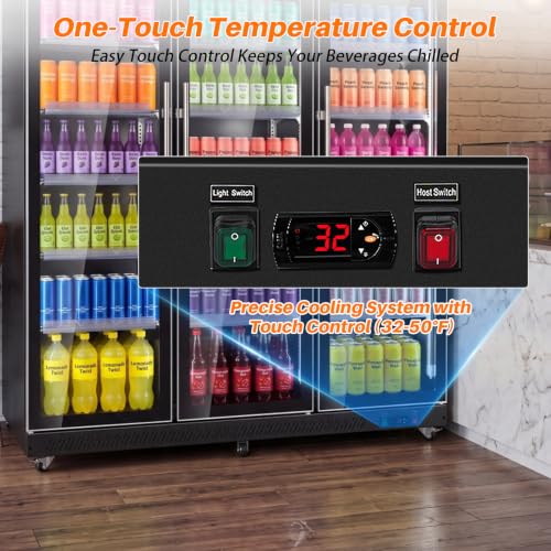 Image of Velivi Triple Zone Commercial Refrigerator, Display Merchandiser Fridge