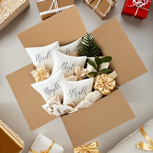 HORLIMER 15 Stück Weiß Versandkarton Karton Box, 25,4x25,4x25,4 CM Verpackungskartons für Warensendung, Geschenkbox, Faltkarton, Postkarton