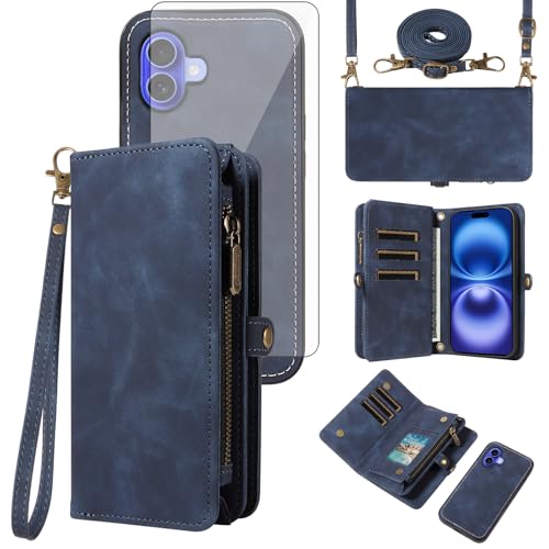 Coque iPhone 16 évite écran cassé et perte cartes étui portefeuille zip