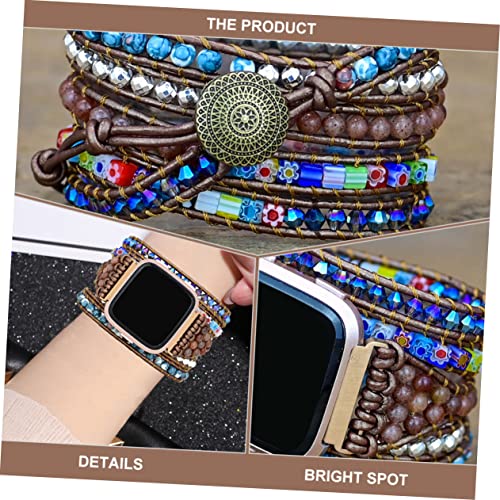 Correa tejida mu帽equeras relojes moda mujer pulsera cuentas bandas trenzadas hechas a mano 3