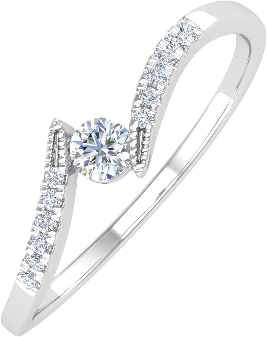 0.14 Carat Diamond Engagement Ring Band in 10K Gold