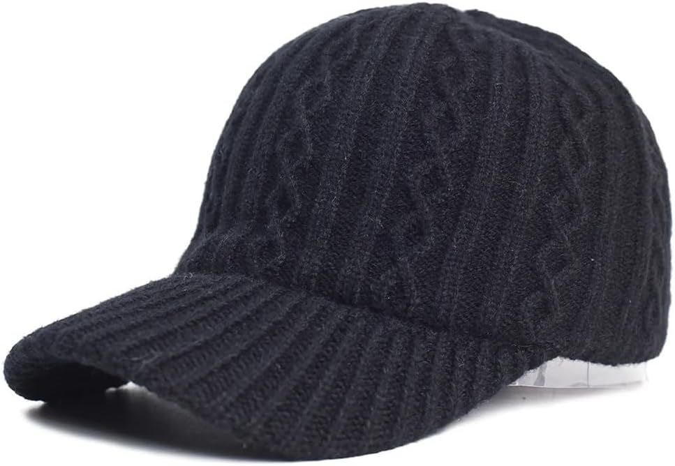 Elegant Hairy Fluff Hat Fluffy Baseball Cap Men's Knitted Warm Winter Solid Color Casual