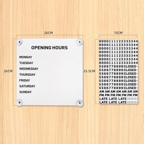 Panneau magnétique heures de travail ouvert fermé modifiable pour vitrine blanche - 7