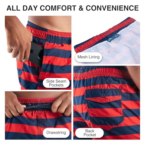 Image of Kanu Surf Men's Troy Stripe Swim Trunks