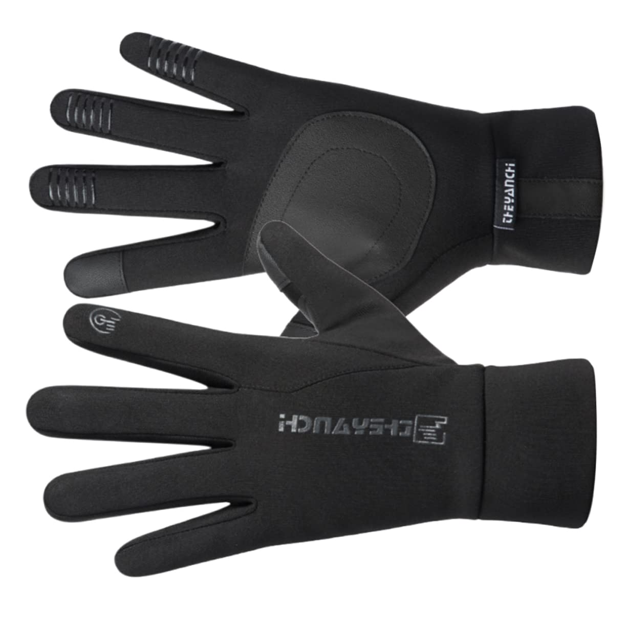 ifundom 1Pair Winter Riding Gloves for Men Windproof Non Slip Touch Screen Cycling Gloves Full Finger Design for Mountain Biking and Outdoor Activities Black