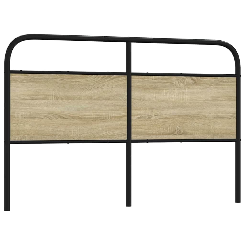 vidaXL Cabecero de Acero y Madera de ingeniería Roble Sonoma 150 cm, cabecero de Cama, cabecero de Metal, cabecero de Cama metálico