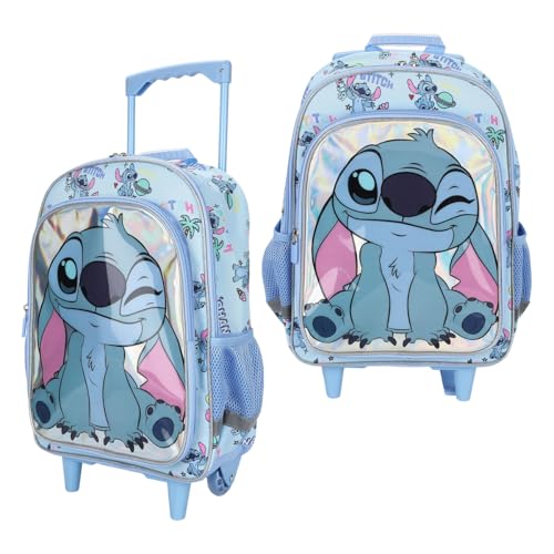 Lilo & Stitch Winking Stitch 16 Rolling Backpack for School and Travel