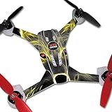 MightySkins Skin Compatible with Blade 200QX Quadcopter Drone wrap Cover Sticker Skins Neon Wolf