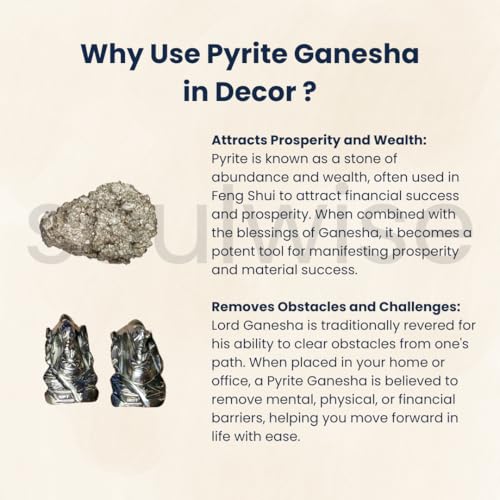 Image of Soulwise Money Magnet Pyrite Ganesha Idol - 1 inch God Statue for Car Dashboard & Office Desk - Vastu & Abundance Gift