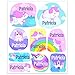 Pegatinas personalizadas con nombre. Etiquetas adhesivas para niños. (Unicornios)