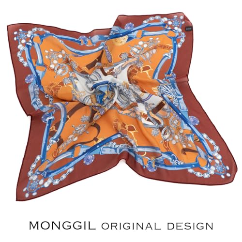 Satin Silky Sqaure Scarf Paisley Floral Bandanas Hair Head Neck Band Scarves for Women Lightweight 27inches2