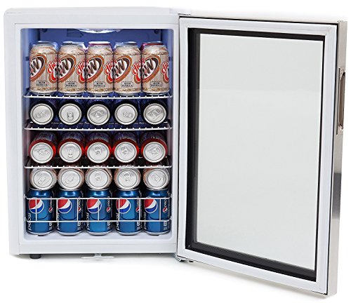 Whynter BR-091WS, 90 Can Capacity Stainless Steel Beverage Refrigerator with Lock, White