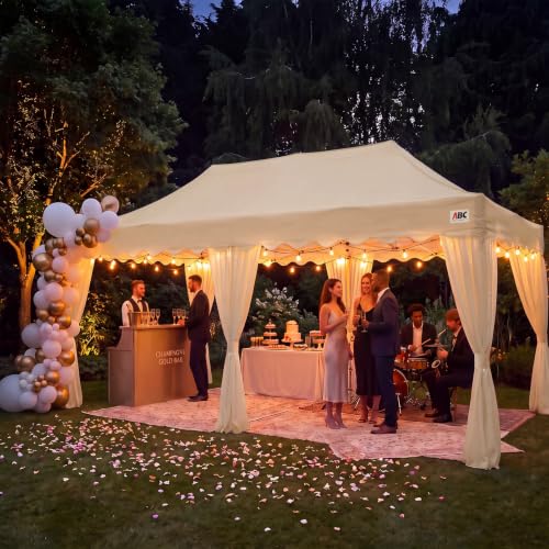 Image of ABCCANOPY Patio Pop Up Canopy Tent with Curtain 10x20 Event-Series (Beige)