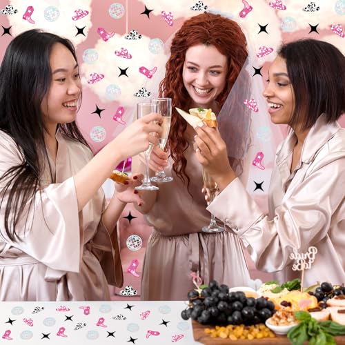 Image of Whaline 300 Pcs Western Cowgirl Disco Table Confetti Bachelorette Party Confetti Glitter Table Centerpieces for Birthday Bridal Shower