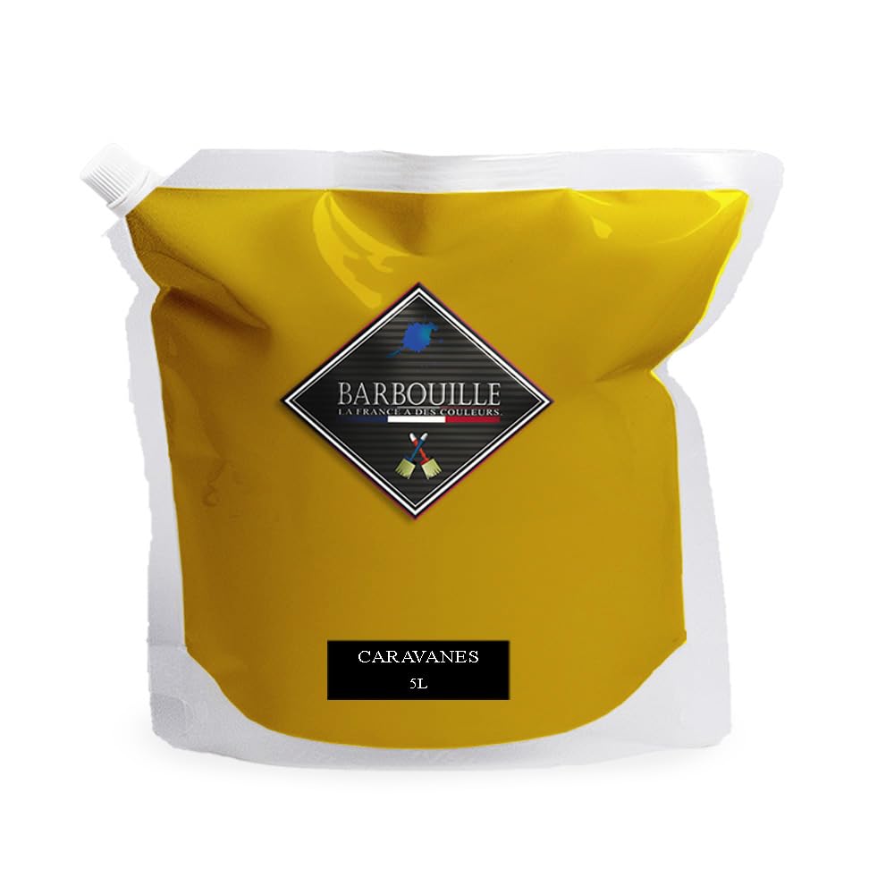 Farba akrylowa do przyczep kempingowych, efekt matowy, farba ścienna i sufitowa, nadaje się do prania, suszenie w ciągu 30 minut, VOC A+, wyprodukowana we Francji, 5 l