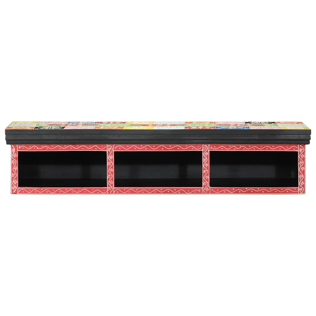 Mangloder - Mobile TV basso, in legno, multicolore, 100 x 30 x 22 cm, con 3 ripiani, per soggiorno, home theatre e gaming