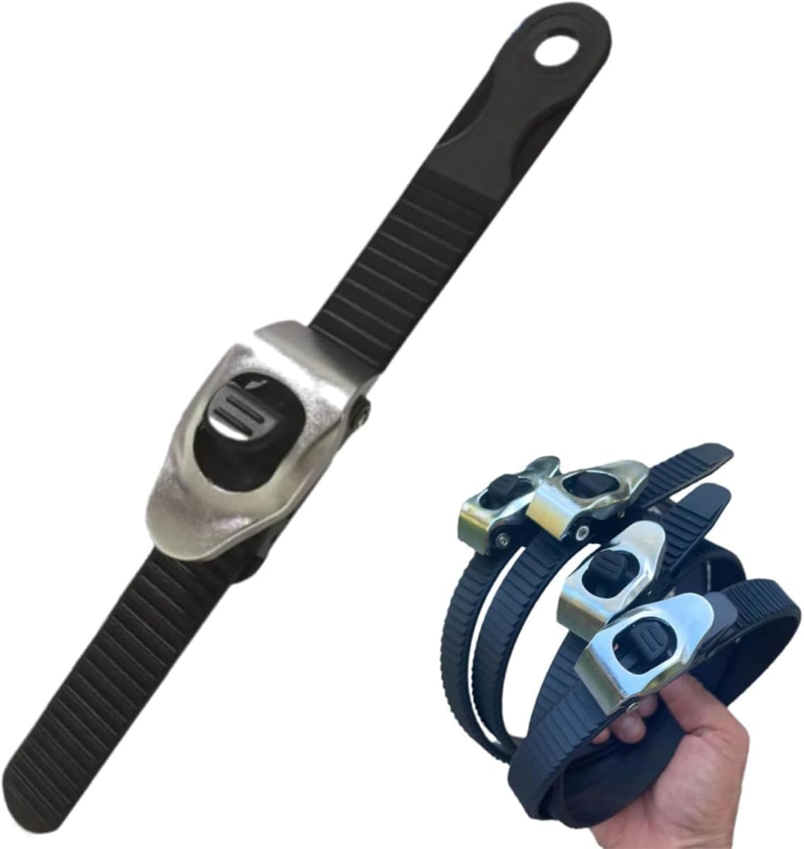 Grip Lock Straps,Adjustable Heavy-Duty Stainless Steel Grip Lock Straps,Metal Ratchets Buckle,Connectable Multipurpos Ratchet Strap,Reusable Locking Ratchet Strap for Secure Anything, Anywhere (1 Pcs)