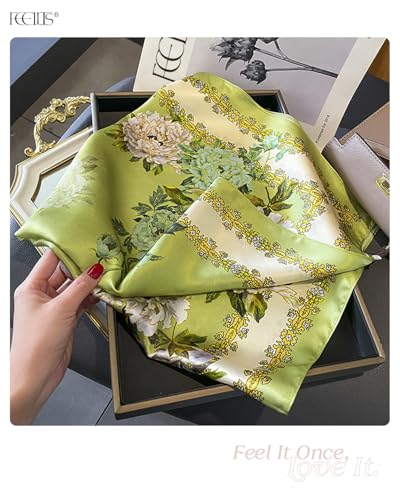 100% Mulberry Silk Head Scarf for Women - 27.5" Square Hair Scarf, Natural Silk Neckerchief2