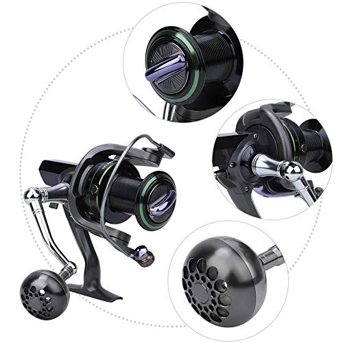 Neufday Saltwater Fishing Reel,All Metal Durable Long Shooting Saltwater Spinning Wheel Fishing Reel Accessory Tool(L6000) - Thumbnail 3