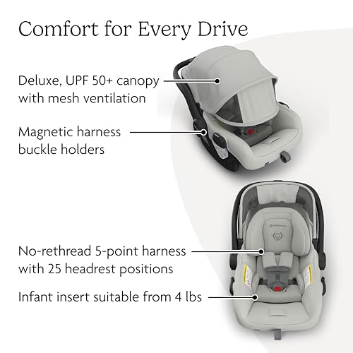 Image of UPPAbaby Mesa V3 Infant Car Seat - Easy Installation + SmartSecure Technology - Attaches to Stroller | Base + Infant Insert Included - Savannah (Grey Melange)
