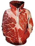 Goodstoworld Mens 3D Red Meat Hoodie Womens Ugly Printing Long Sleeve Cool Hoodie Teen Boys Girls...