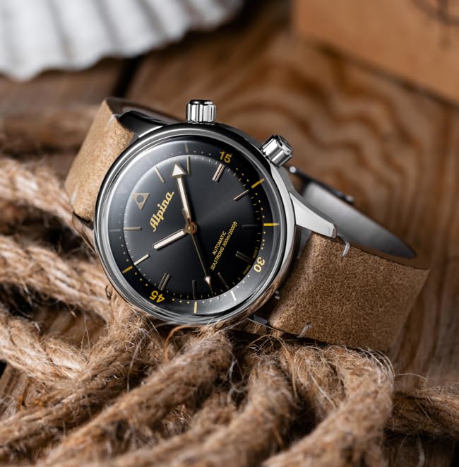 Alpina Men's SEASTRONG Stainless Steel Automatic Sport Watch with Leather Strap, 21 (Model: AL-520BY4H6), Silver-Tone and Black3