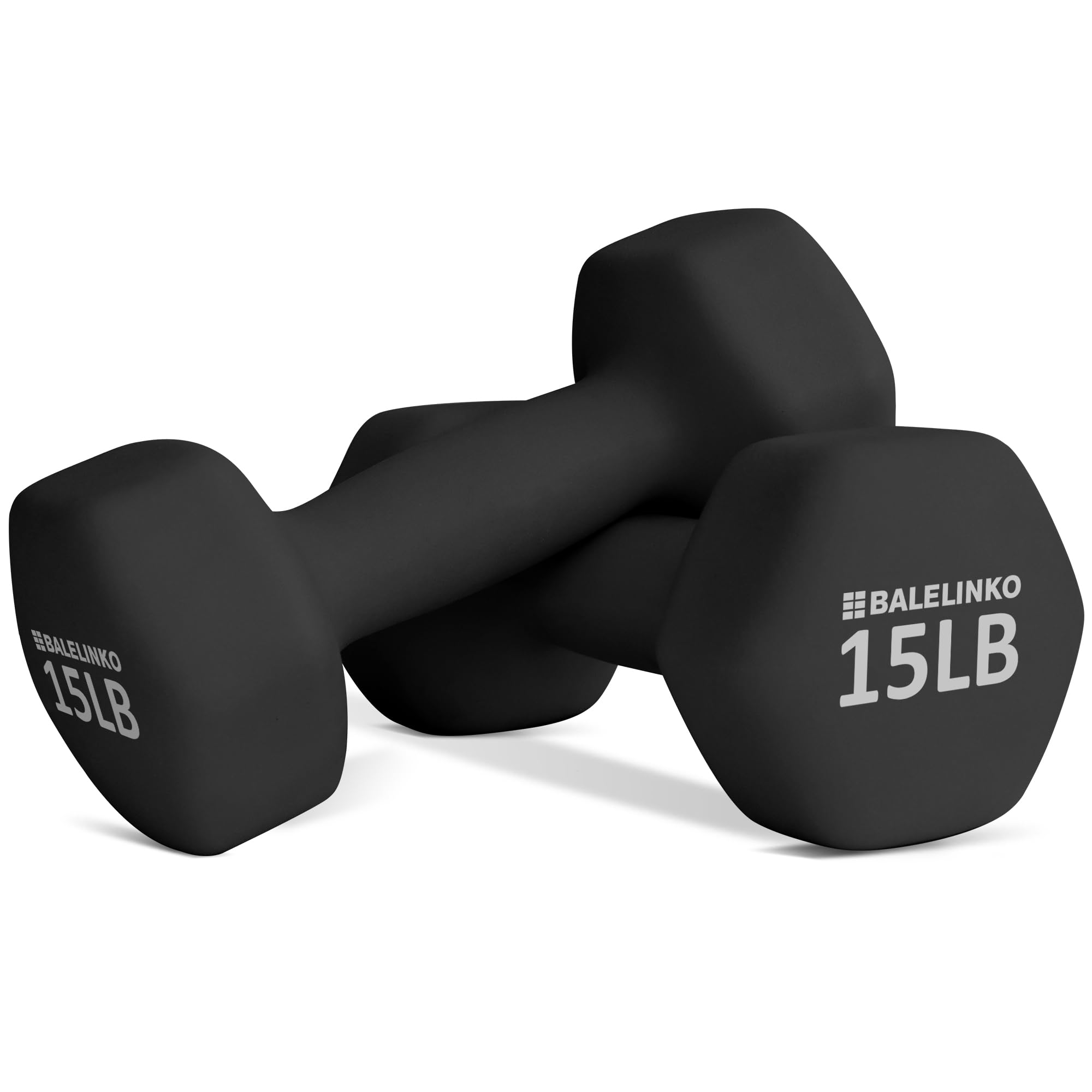 Balelinko Home Gym Equipment Workouts Strength Training Weight Loss Pilates Weights Yoga Sets Weights for Women, Men, Seniors and Youth, 15LB Black, Pair