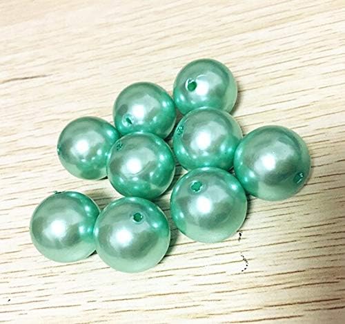 Calvas (Choose Size) 6mm/8mm/10mm/12mm/14mm/16mm/18mm/23mm/25mm Mint Green Color Acrylic Pearl Beads - (Item Diameter: 6mm 4800pcs or so)
