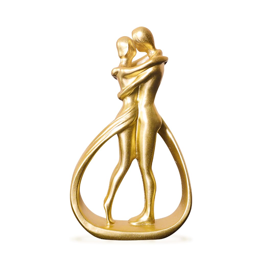 Zayookey Lovers Embrace Statue Romantic Love Figurine Couple Hugging Sculptures Modern Bookshelf Decor Home Decor Aesthetic Sculpture for Office Desk Bedroom Living Room, EU-M4177