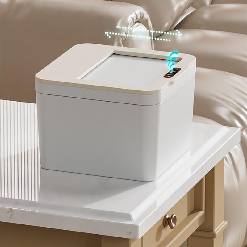 Desktop Intelligent Sensing ABS Garbage Bin Car Mounted Wall Storage Box Office Bathroom Tissue