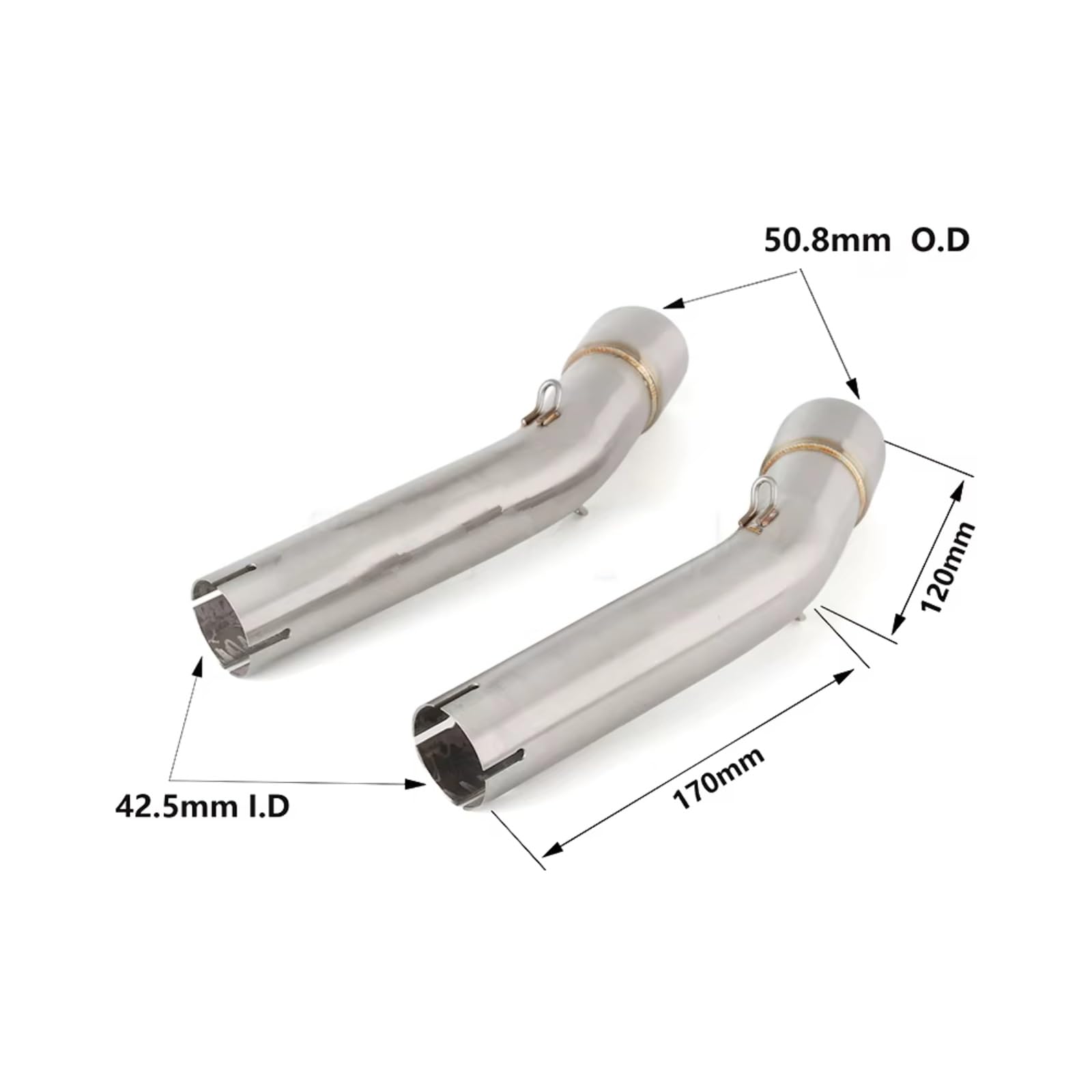 Sfiato Scarico Moto per Goldwing per GL1500 1988-2003 per Escape Marmitta Motocicletta Tubo Collegamento Centrale Adattatore Tubo Scarico Motocicletta Slip-on da 51 Mm