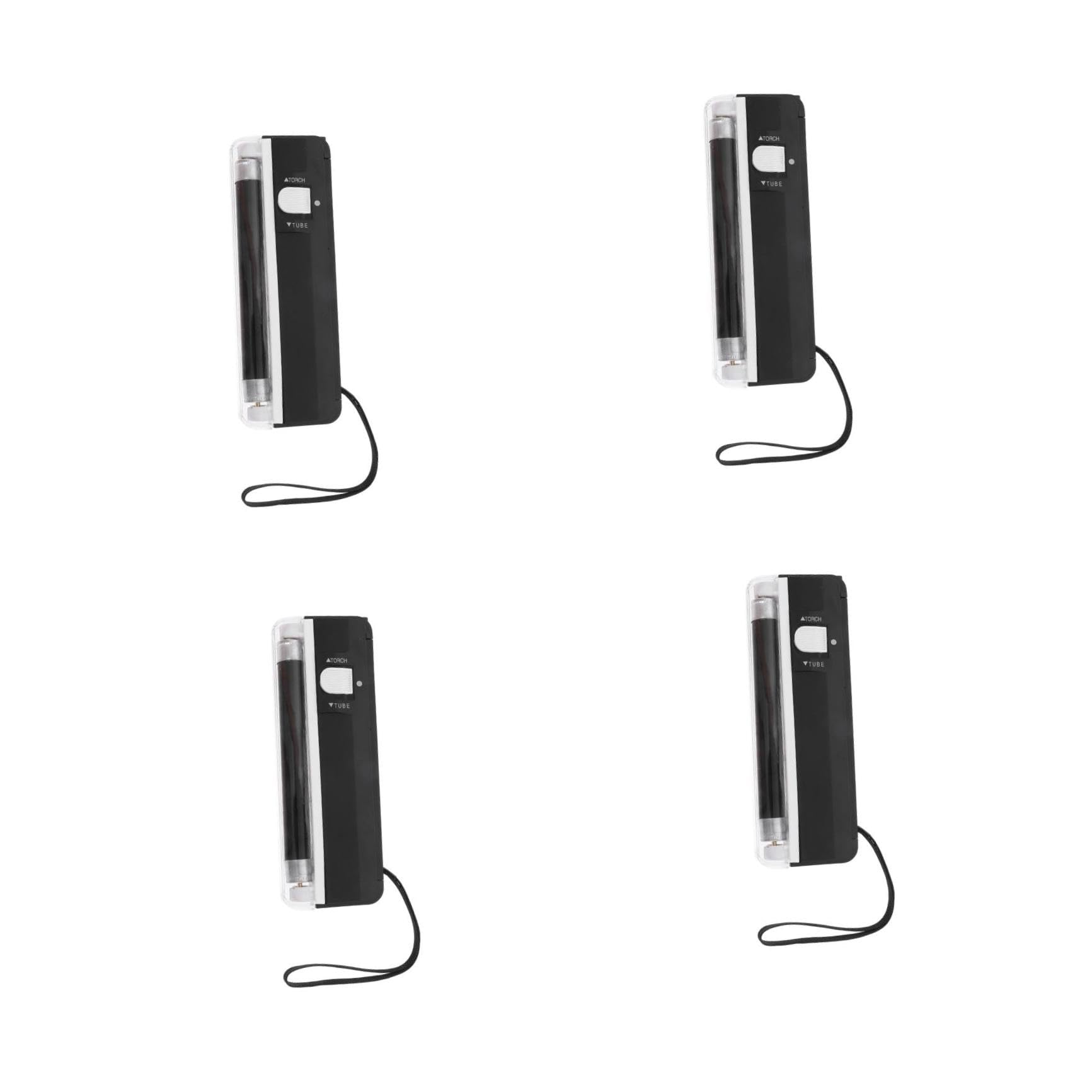HOMSFOU 4 Pezzi Rilevatore Banconote Portatile Professionale con LED Fluorescente e Luce Uv Autenticità Euro e Bassa Luce per Documenti e Accessori Finanziari