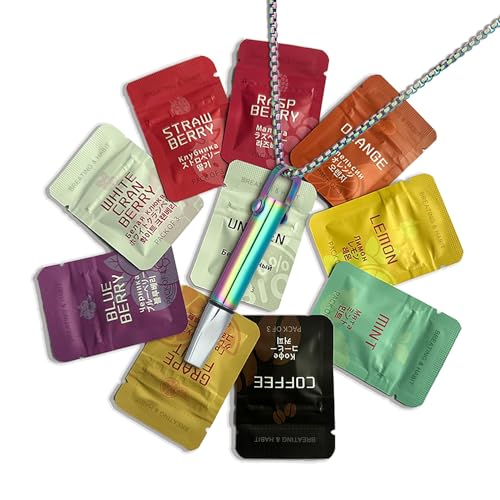 Breathing Necklace with Resistance, Breathlace with Fruit Flavour Cotton Core, Portable Breathing Necklace with Air Filter, for Habitual Breath Practice, Anxiety Relief Breathing Tool ﻿2