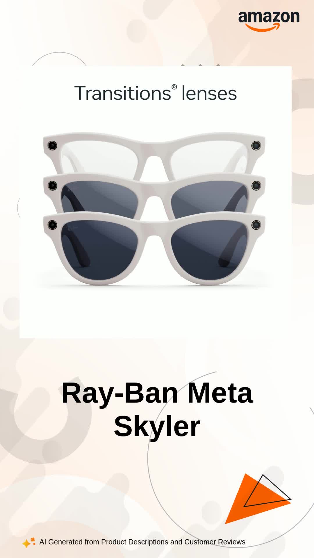 Ray-Ban Meta Skyler Chalky Grey | Adaptive Smart Glasses with AI