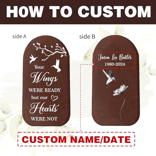 Image of ASTARIN Memorial Wind Chimes Personalized, Customized Name Date Remembrance Gift for Loss, Sympathy Windchime for Loss of Loved One, Grief Memorial Remembrance Gifts for Women Men