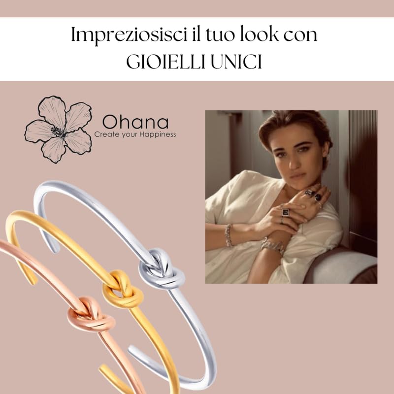 MAISON GIOIELLI FIRENZE - OHANA Bracciale da Uomo in Acciaio con Maglia Lavorata, Bracciale Tristano Placcato Oro, Ipoallergenico, Antigraffio e Waterproof